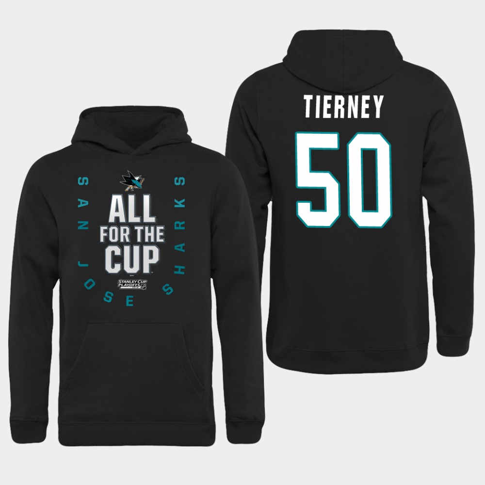 Men NHL Adidas San Jose Sharks 50 Tierney black hoodie